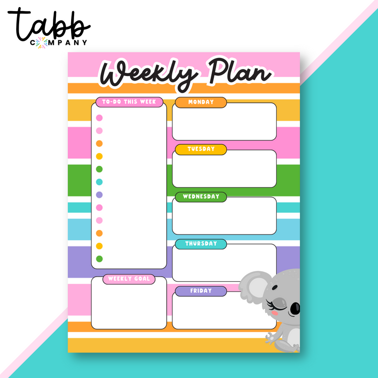 Candy Stripes 8.5"x11" Weekly Planner Pad