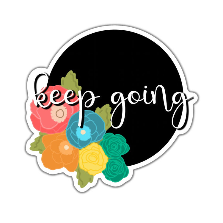 Keep Going Black Floral
