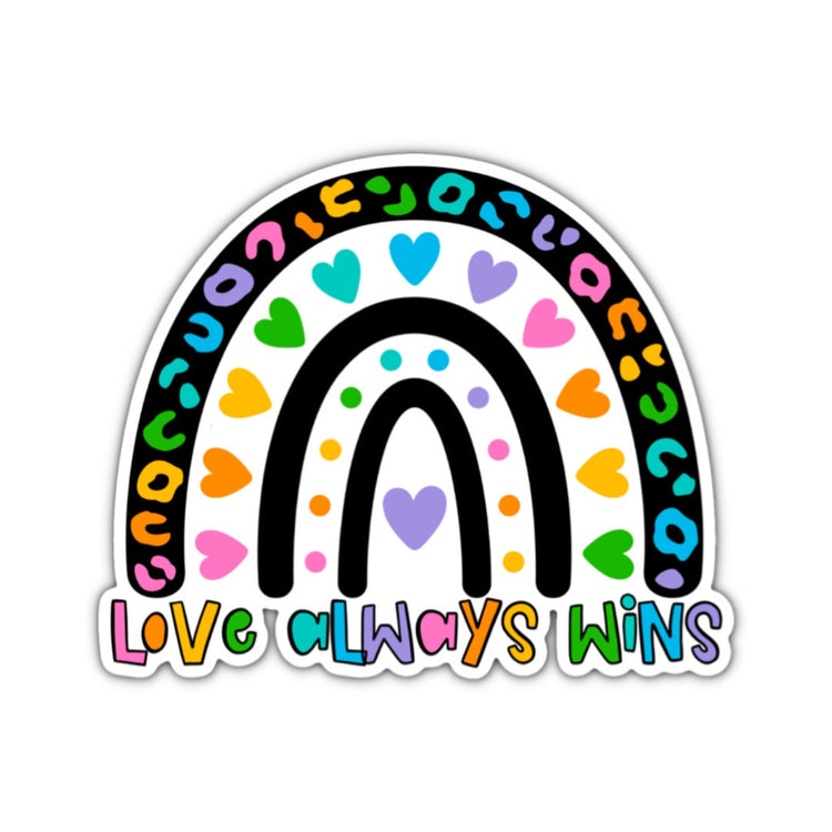 Love Always Wins Rainbow Sticker, Water bottle Sticker, Phone Sticker, Laptop Sticker, iPad Sticker, Planner Sticker, Teacher Sticker