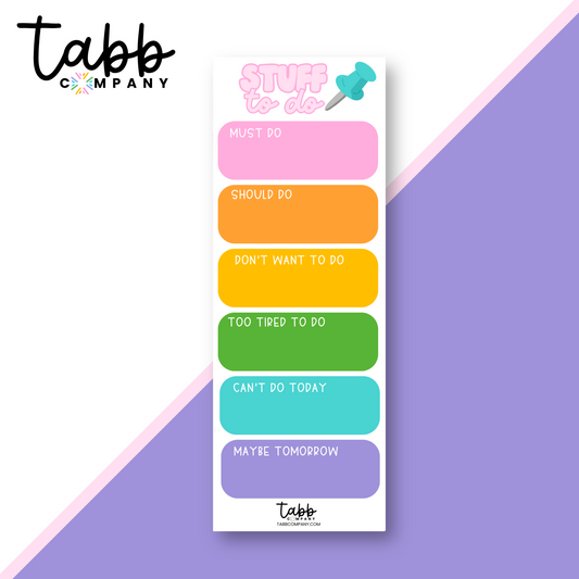 Stuff to Do Checklist Notepad