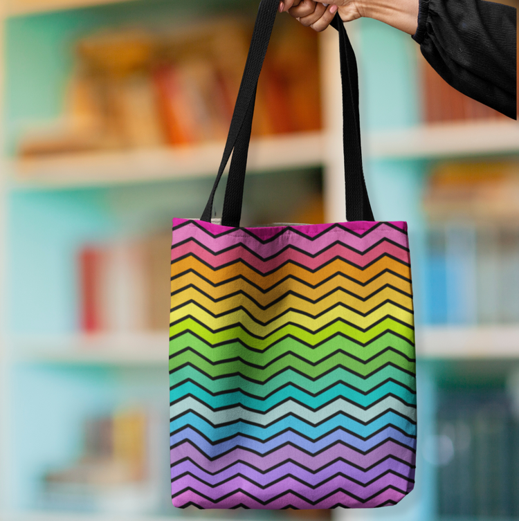 Rainbow Chevron Tote Bag