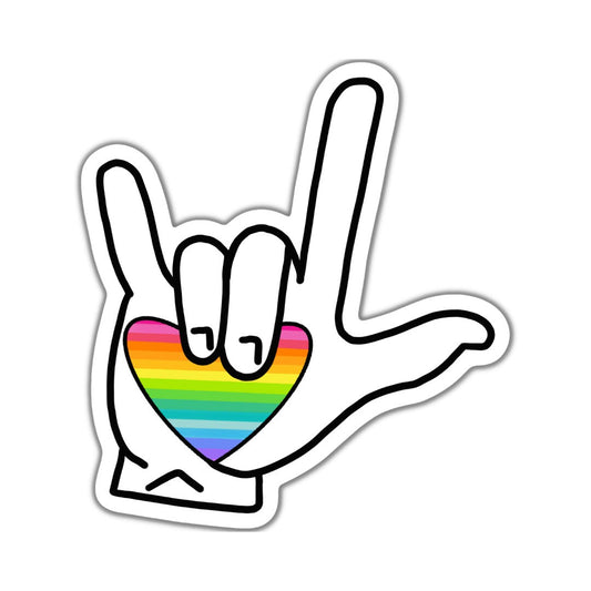 ASL Rainbow Love, Adult Stickers, Custom Die Cut Stickers, Cool Stickers, Planner Stickers, Bullet Journal Calendar Stickers