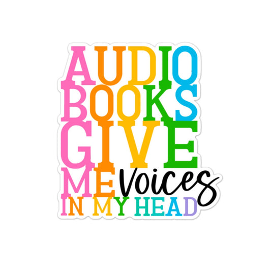 Audiobooks:Voices in My Head Sticker, Water bottle Sticker, Phone Sticker, Laptop Sticker, iPad Sticker, Planner Sticker, Book Lover Sticker