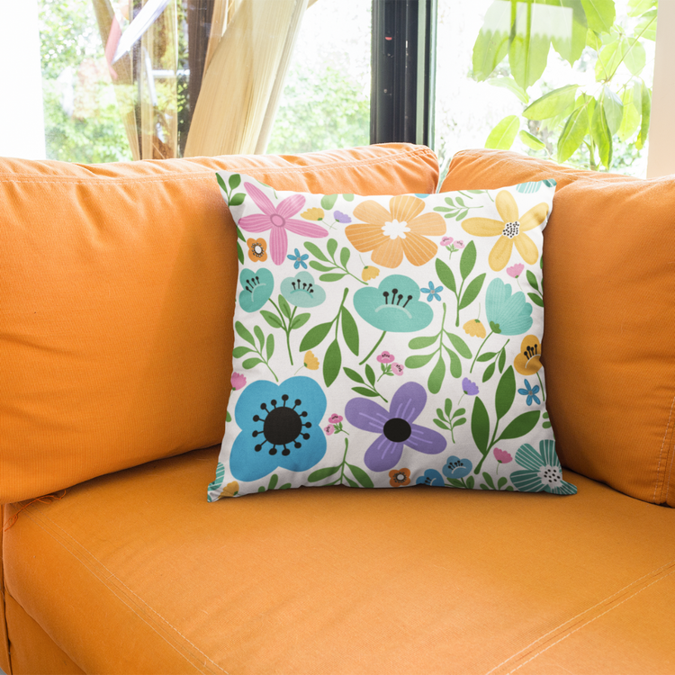 Song of Summer Faux Suede Square Pillow