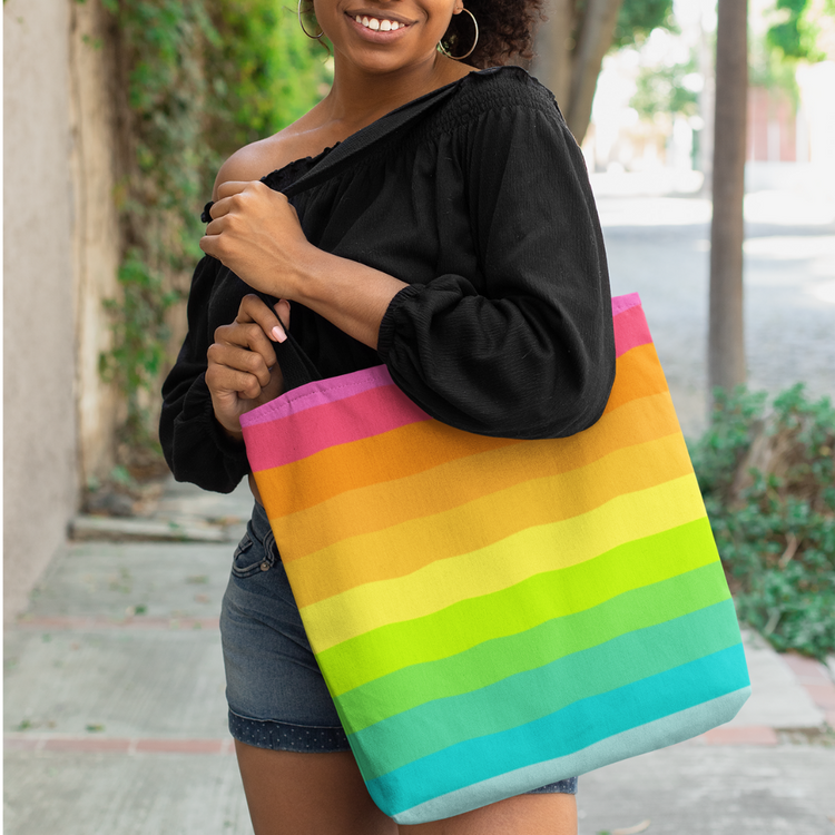 Rainbow Horizontal Tote Bag