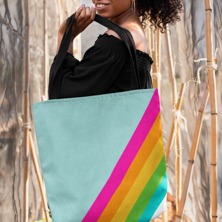 Rainbow Stripe Tote Bag