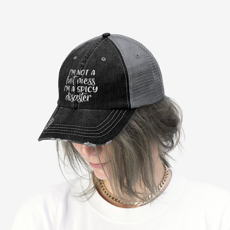 I'm Not a Hot Mess Unisex Distressed Trucker Hat