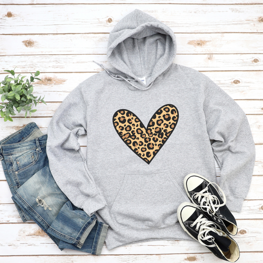 Cheetah Heart Unisex Hooded Sweatshirt