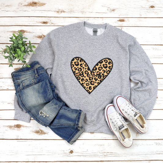 Cheetah Heart Unisex Crewneck Sweatshirt