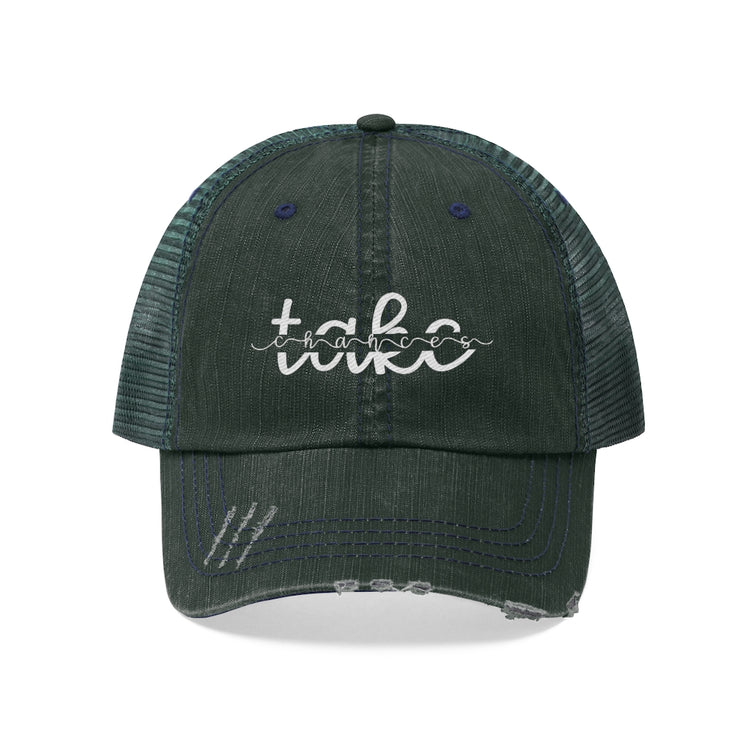 Take Chances Unisex Distressed Trucker Hat