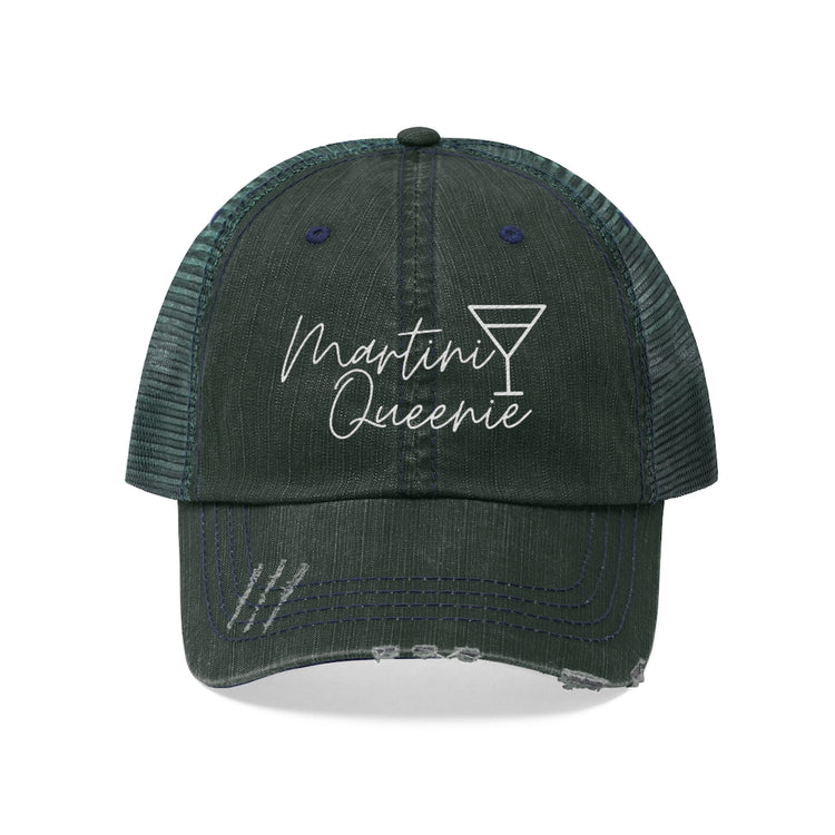 Martini Queenie Unisex Distressed Trucker Hat