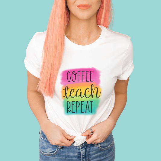 Coffee Teach Repeat Graphic Tee