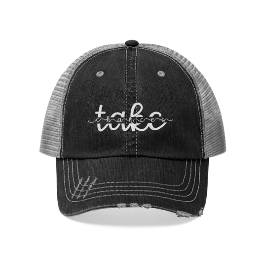 Take Chances Unisex Distressed Trucker Hat