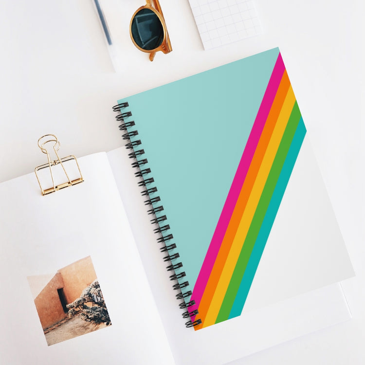 Rainbow Stripe Spiral Notebook