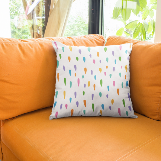 Summer Rain Faux Suede Square Pillow