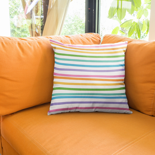 Simply Striped Faux Suede Square Pillow