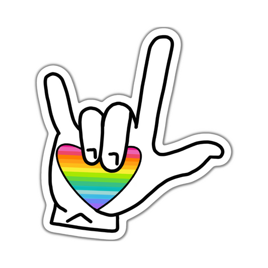 ASL Rainbow Love Sticker