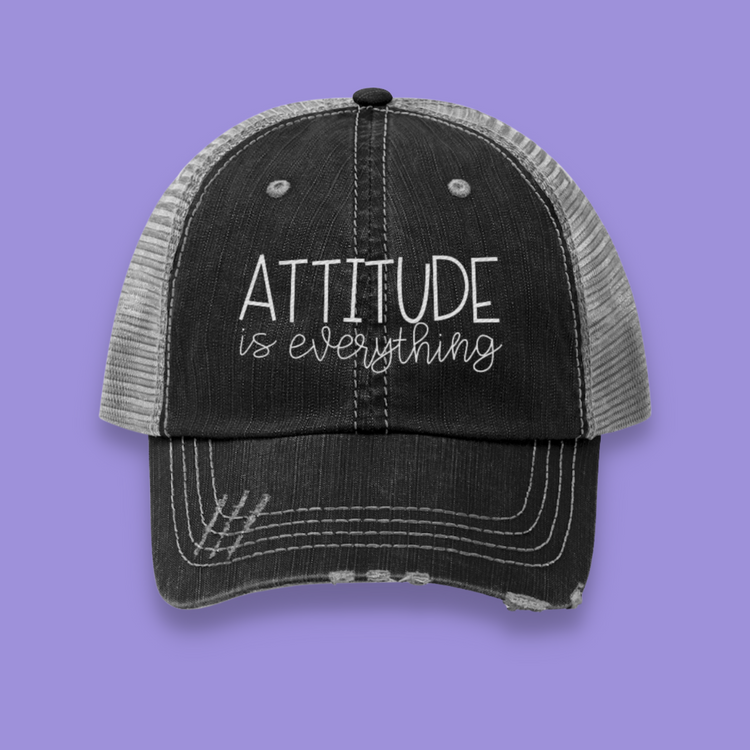 Attitude is Everything Unisex Distressed Trucker Hat