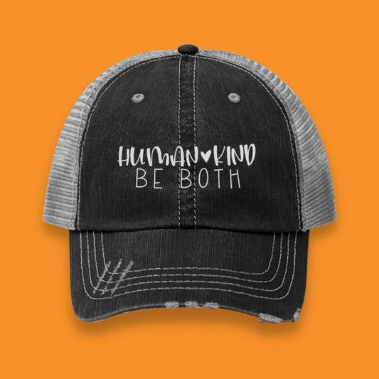 Humankind Be Both Unisex Distressed Trucker Hat