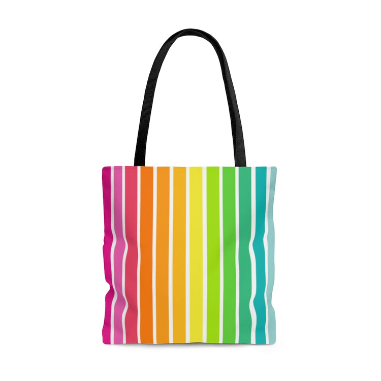 Vertical Rainbow Tote Bag