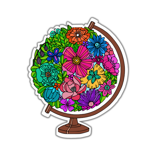 Floral Globe Sticker