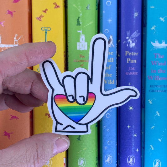 ASL Rainbow Love Sticker