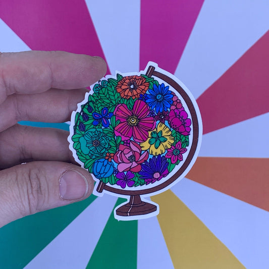 Floral Globe Sticker