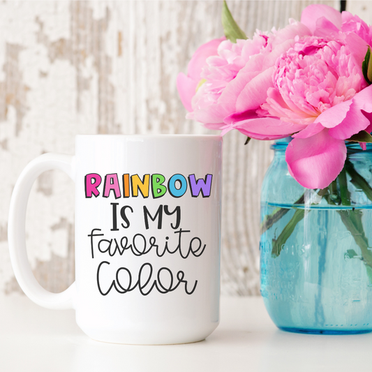 Rainbow is My Favorite Color 15oz Ceramic Mug